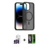 MARSİLYAN™- iPhone 16 Pro Max Kılıf Siluet Minimal Prime - Şeffaf 360 Full Body Arka Koruyucu + Bilvis Titan Kamera Lens - GS