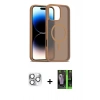 MARSİLYAN™- iPhone 16 Pro Max Kılıf Siluet Minimal Prime - Şeffaf 360 Full Body Arka Koruyucu + Pers Alüminyum Kamera Lens - GS