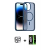 MARSİLYAN™- iPhone 16 Pro Max Kılıf Siluet Minimal Prime - Şeffaf 360 Full Body Arka Koruyucu + Pers Alüminyum Kamera Lens - GI