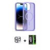 MARSİLYAN™- iPhone 16 Pro Max Kılıf Siluet Minimal Prime - Şeffaf 360 Full Body Arka Koruyucu + Pers Alüminyum Kamera Lens - GI
