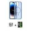 MARSİLYAN™- iPhone 16 Pro Max Kılıf Siluet Minimal Prime - Şeffaf 360 Full Body Arka Koruyucu + Pers Alüminyum Kamera Lens - GI