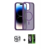 MARSİLYAN™- iPhone 16 Pro Max Kılıf Siluet Minimal Prime - Şeffaf 360 Full Body Arka Koruyucu + Pers Alüminyum Kamera Lens - GI