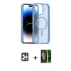 MARSİLYAN™- iPhone 16 Pro Max Kılıf Siluet Minimal Prime - Şeffaf 360 Full Body Arka Koruyucu + PVD Metal Kamera Lens - GS