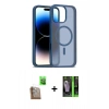 MARSİLYAN™- iPhone 16 Pro Max Kılıf Siluet Minimal Prime - Şeffaf 360 Full Body Arka Koruyucu + Raze Metal Kamera Lens - CLTM
