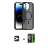 MARSİLYAN™- iPhone 16 Pro Max Kılıf Siluet Minimal Prime - Şeffaf 360 Full Body Arka Koruyucu + PVD Metal Kamera Lens - SH