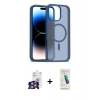 MARSİLYAN™- iPhone 16 Pro Max Kılıf Siluet Minimal Prime - Şeffaf Pasifik Cam Ekran Koruyucu + Bilvis Titan Kamera Lens - GS
