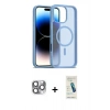 MARSİLYAN™- iPhone 16 Pro Max Kılıf Siluet Minimal Prime - Şeffaf Pasifik Cam Ekran Koruyucu + Pers Alüminyum Kamera Lens - GI