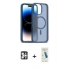 MARSİLYAN™- iPhone 16 Pro Max Kılıf Siluet Minimal Prime - Şeffaf Pasifik Cam Ekran Koruyucu + PVD Metal Kamera Lens - GS