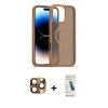MARSİLYAN™- iPhone 16 Pro Max Kılıf Siluet Minimal Prime - Şeffaf Pasifik Cam Ekran Koruyucu + Pers Alüminyum Kamera Lens - CLTM