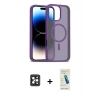 MARSİLYAN™- iPhone 16 Pro Max Kılıf Siluet Minimal Prime - Şeffaf Pasifik Cam Ekran Koruyucu + PVD Metal Kamera Lens - SH