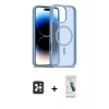 MARSİLYAN™- iPhone 16 Pro Max Kılıf Siluet Minimal Prime - Şeffaf Pasifik Cam Ekran Koruyucu + PVD Metal Kamera Lens - SH
