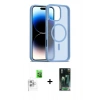 MARSİLYAN™- iPhone 16 Pro Max Kılıf Siluet Minimal Prime - Siyah 360 Mat Full Body Arka Koruyucu + Raze Metal Kamera Lens - BZ