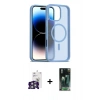MARSİLYAN™- iPhone 16 Pro Max Kılıf Siluet Minimal Prime - Siyah 360 Mat Full Body Arka Koruyucu + Bilvis Titan Kamera Lens - GS