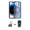 MARSİLYAN™- iPhone 16 Pro Max Kılıf Siluet Minimal Prime - Siyah 360 Mat Full Body Arka Koruyucu + Bilvis Titan Kamera Lens - GS