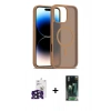 MARSİLYAN™- iPhone 16 Pro Max Kılıf Siluet Minimal Prime - Siyah 360 Mat Full Body Arka Koruyucu + Bilvis Titan Kamera Lens - SH