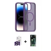 MARSİLYAN™- iPhone 16 Pro Max Kılıf Siluet Minimal Prime - Siyah 360 Mat Full Body Arka Koruyucu + Bilvis Titan Kamera Lens - SH
