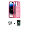 MARSİLYAN™- iPhone 16 Pro Max Kılıf Siluet Minimal Prime - Siyah 360 Mat Full Body Arka Koruyucu + Gümüş Pers Alüminyum Kamera Lens
