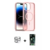 MARSİLYAN™- iPhone 16 Pro Max Kılıf Siluet Minimal Prime - Siyah 360 Mat Full Body Arka Koruyucu + Gümüş Pers Alüminyum Kamera Lens