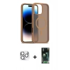 MARSİLYAN™- iPhone 16 Pro Max Kılıf Siluet Minimal Prime - Siyah 360 Mat Full Body Arka Koruyucu + Gümüş Pers Alüminyum Kamera Lens