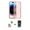 MARSİLYAN™- iPhone 16 Pro Max Kılıf Siluet Minimal Prime - Siyah 360 Mat Full Body Arka Koruyucu + Natural Grey Raze Metal Kamera Lens