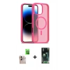 MARSİLYAN™- iPhone 16 Pro Max Kılıf Siluet Minimal Prime - Siyah 360 Mat Full Body Arka Koruyucu + Natural Grey Raze Metal Kamera Lens