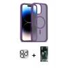 MARSİLYAN™- iPhone 16 Pro Max Kılıf Siluet Minimal Prime - Siyah 360 Mat Full Body Arka Koruyucu + Pers Alüminyum Kamera Lens - GI
