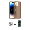 MARSİLYAN™- iPhone 16 Pro Max Kılıf Siluet Minimal Prime - Siyah 360 Mat Full Body Arka Koruyucu + Pers Alüminyum Kamera Lens - GI