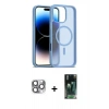 MARSİLYAN™- iPhone 16 Pro Max Kılıf Siluet Minimal Prime - Siyah 360 Mat Full Body Arka Koruyucu + Pers Alüminyum Kamera Lens - GI