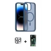 MARSİLYAN™- iPhone 16 Pro Max Kılıf Siluet Minimal Prime - Siyah 360 Mat Full Body Arka Koruyucu + Pers Alüminyum Kamera Lens - GI