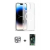 MARSİLYAN™- iPhone 16 Pro Max Kılıf Siluet Minimal Prime - Siyah 360 Mat Full Body Arka Koruyucu + Pers Alüminyum Kamera Lens - GI