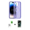 MARSİLYAN™- iPhone 16 Pro Max Kılıf Siluet Minimal Prime - Siyah 360 Mat Full Body Arka Koruyucu + Raze Metal Kamera Lens - BZ