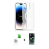 MARSİLYAN™- iPhone 16 Pro Max Kılıf Siluet Minimal Prime - Siyah 360 Mat Full Body Arka Koruyucu + Raze Metal Kamera Lens - BZ