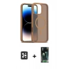 MARSİLYAN™- iPhone 16 Pro Max Kılıf Siluet Minimal Prime - Siyah 360 Mat Full Body Arka Koruyucu + Siyah PVD Metal Kamera Lens