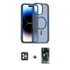 MARSİLYAN™- iPhone 16 Pro Max Kılıf Siluet Minimal Prime - Siyah 360 Mat Full Body Arka Koruyucu + Siyah PVD Metal Kamera Lens