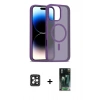 MARSİLYAN™- iPhone 16 Pro Max Kılıf Siluet Minimal Prime - Siyah 360 Mat Full Body Arka Koruyucu + Siyah PVD Metal Kamera Lens