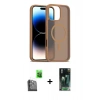 MARSİLYAN™- iPhone 16 Pro Max Kılıf Siluet Minimal Prime - Siyah 360 Mat Full Body Arka Koruyucu + Raze Metal Kamera Lens - SH