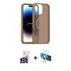 MARSİLYAN™- iPhone 16 Pro Max Kılıf Siluet Minimal Prime - Siyah 3D Antistatik Cam Ekran Koruyucu + Bilvis Titan Kamera Lens - GS