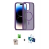 MARSİLYAN™- iPhone 16 Pro Max Kılıf Siluet Minimal Prime - Siyah 3D Antistatik Cam Ekran Koruyucu + Raze Metal Kamera Lens - NLGY