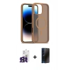 MARSİLYAN™- iPhone 16 Pro Max Kılıf Siluet Minimal Prime - Siyah 3D Antistatik Hayalet Cam Ekran Koruyucu + Bilvis Titan Kamera Lens - SH