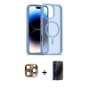 MARSİLYAN™- iPhone 16 Pro Max Kılıf Siluet Minimal Prime - Siyah 3D Antistatik Hayalet Cam Ekran Koruyucu + Pers Alüminyum Kamera Lens - CLTM