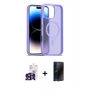 MARSİLYAN™- iPhone 16 Pro Max Kılıf Siluet Minimal Prime - Siyah 3D Antistatik Hayalet Cam Ekran Koruyucu + Bilvis Titan Kamera Lens - SH