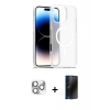MARSİLYAN™- iPhone 16 Pro Max Kılıf Siluet Minimal Prime - Siyah 3D Antistatik Hayalet Cam Ekran Koruyucu + Pers Alüminyum Kamera Lens - GS