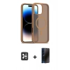 MARSİLYAN™- iPhone 16 Pro Max Kılıf Siluet Minimal Prime - Siyah 3D Antistatik Hayalet Cam Ekran Koruyucu + PVD Metal Kamera Lens - SH