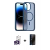 MARSİLYAN™- iPhone 16 Pro Max Kılıf Siluet Minimal Prime - Siyah 3D Antistatik Hayalet Cam Ekran Koruyucu + Bilvis Titan Kamera Lens - GS