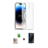 MARSİLYAN™- iPhone 16 Pro Max Kılıf Siluet Minimal Prime - Siyah 3D Antistatik Hayalet Cam Ekran Koruyucu + Raze Metal Kamera Lens - NLGY