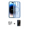 MARSİLYAN™- iPhone 16 Pro Max Kılıf Siluet Minimal Prime - Siyah 3D Antistatik Hayalet Cam Ekran Koruyucu + Pers Alüminyum Kamera Lens - GS