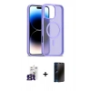 MARSİLYAN™- iPhone 16 Pro Max Kılıf Siluet Minimal Prime - Siyah 3D Antistatik Hayalet Cam Ekran Koruyucu + Bilvis Titan Kamera Lens - TMGI