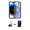 MARSİLYAN™- iPhone 16 Pro Max Kılıf Siluet Minimal Prime - Siyah 3D Antistatik Hayalet Cam Ekran Koruyucu + Bilvis Titan Kamera Lens - SH