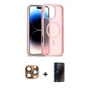 MARSİLYAN™- iPhone 16 Pro Max Kılıf Siluet Minimal Prime - Siyah 3D Antistatik Hayalet Cam Ekran Koruyucu + Pers Alüminyum Kamera Lens - CLTM
