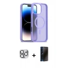 MARSİLYAN™- iPhone 16 Pro Max Kılıf Siluet Minimal Prime - Siyah 3D Antistatik Hayalet Cam Ekran Koruyucu + Pers Alüminyum Kamera Lens - GI